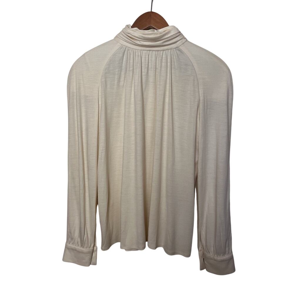 Vintage Alan Austin Ivory Wool Blend Long Sleeve Top Women’s Sz Medium Large